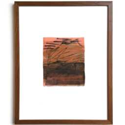 "Botanical Dye Painting On Silk Abstract Sunset Textile Artwork, Framed 11x14 - ""Radiation Ii" - thumbnail 2