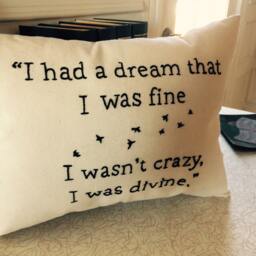 "Handmade Embroidered Canvas Lana Del Rey Lyrics From The Film ""Big Eyes" - thumbnail 1