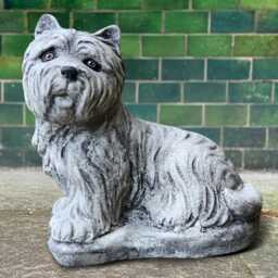 Concrete Westie Dog Statue Outdoor Terrier Sculpture Stone Puppy Lawn Ornament Memorial Pet Garden Decor Handmade Figure Cement Art - thumbnail 1