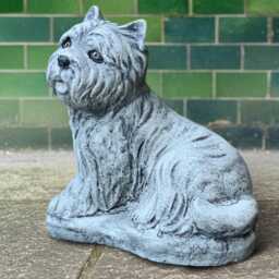 Concrete Westie Dog Statue Outdoor Terrier Sculpture Stone Puppy Lawn Ornament Memorial Pet Garden Decor Handmade Figure Cement Art - thumbnail 3