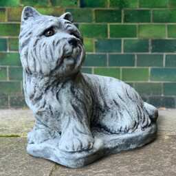 Concrete Westie Dog Statue Outdoor Terrier Sculpture Stone Puppy Lawn Ornament Memorial Pet Garden Decor Handmade Figure Cement Art - thumbnail 4