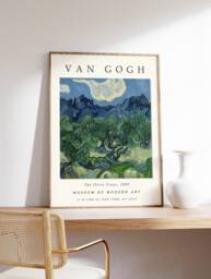 Van Gogh Exhibition Poster, The Olive Trees, Art Print, Floral Wall Art, Garden Gift, A1/A2/A3/A4 - thumbnail 1