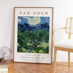 Van Gogh Exhibition Poster, The Olive Trees, Art Print, Floral Wall Art, Garden Gift, A1/A2/A3/A4 - thumbnail 3