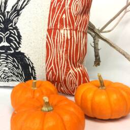 Woodland Rabbit Print Pillow Rustic Cabin Decor, 12x16 Lumbar - thumbnail 2
