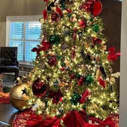 72 Inch Red Christmas Tree Skirt Large Velvet Bell Handmade Tree Skirt Decorations Gift - thumbnail 2