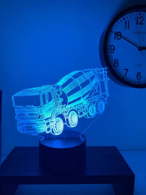Concrete Mixer Smart App Control Night Light Bluetooth, Music, 7&16M Colour Mobile App , Gift Led Lamp - image 1