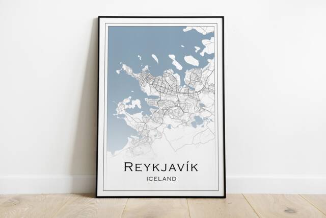 Reykjavik Iceland Map Print. Minimalist Travel Wall Art - image 1