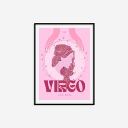 Virgo Zodiac Print - Astrology Prints, Colourful Wall Art, Retro Print, Star Sign, Eclectic Decor - thumbnail 2