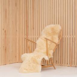 Cream Australian Sheepskin Rug, Double Pelt Throw - thumbnail 2
