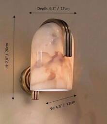 Bolos Marble Art Deco Wall Sconce - Handmade Light - thumbnail 4