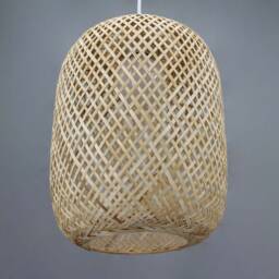 Bamboo Pendant Light Waist Drum Kitchen Island Lighting - thumbnail 2