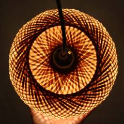 Bamboo Pendant Light Waist Drum Kitchen Island Lighting - thumbnail 3