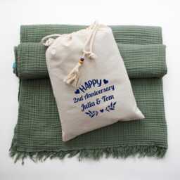 Soft Cotton Muslin Throw Blanket - Four Layers 2nd Anniversary Gift Sofa Bath Towel -Personalised Christmas - thumbnail 3