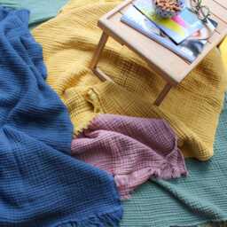 Soft Cotton Muslin Throw Blanket - Four Layers 2nd Anniversary Gift Sofa Bath Towel -Personalised Christmas - thumbnail 4
