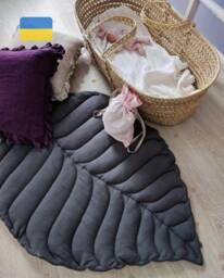 Linen Leaf Baby Play Mat Natural Fabric Nursery Rug