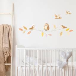 Woodland Birds Wall Decals - Plastic-Free Wall Stickers For Kids Rooms - thumbnail 2