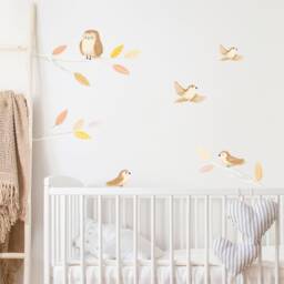 Woodland Birds Wall Decals - Plastic-Free Wall Stickers For Kids Rooms - thumbnail 1