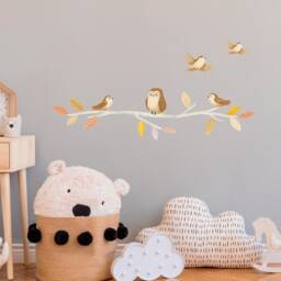 Woodland Birds Wall Decals - Plastic-Free Wall Stickers For Kids Rooms - thumbnail 4
