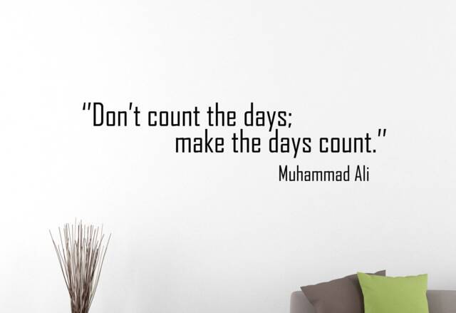 Muhammad Ali Wall Decal Vinyl Sticker Don't Count The Days Make Home Bedroom Boxing Decor Quote Gym Poster 3Bqzz - image 1