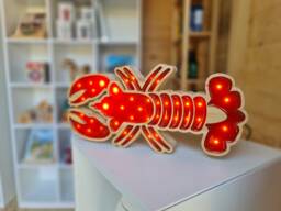 Lobster Night Light For Kids Bedroom - Ocean-Themed Nursery Decor Sea Creature Lamp - thumbnail 1