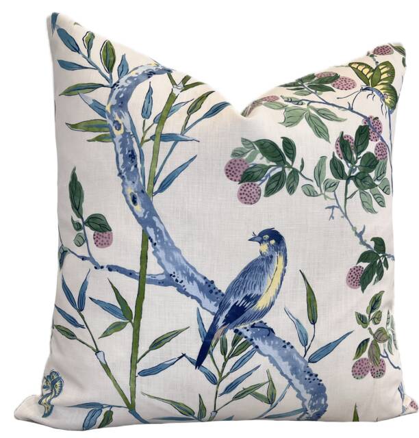 Thibaut Claire Sojourn Collection Green & Blue Double Sided Cushion Cover Pillow Cover - image 1