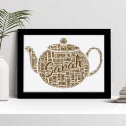 Personalised Teapot Print - Tea Lover Word Wall Art Birthday Gift For Her, Women - thumbnail 2