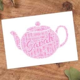 Personalised Teapot Print - Tea Lover Word Wall Art Birthday Gift For Her, Women - thumbnail 3