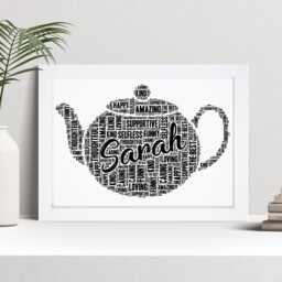 Personalised Teapot Print - Tea Lover Word Wall Art Birthday Gift For Her, Women - thumbnail 1