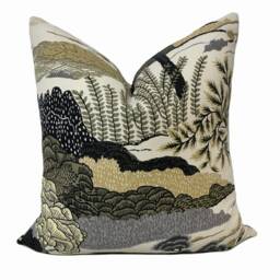 Thibaut Daintree Greenwood Collection Grey Cushion Cover Pillow Double Sided - thumbnail 2
