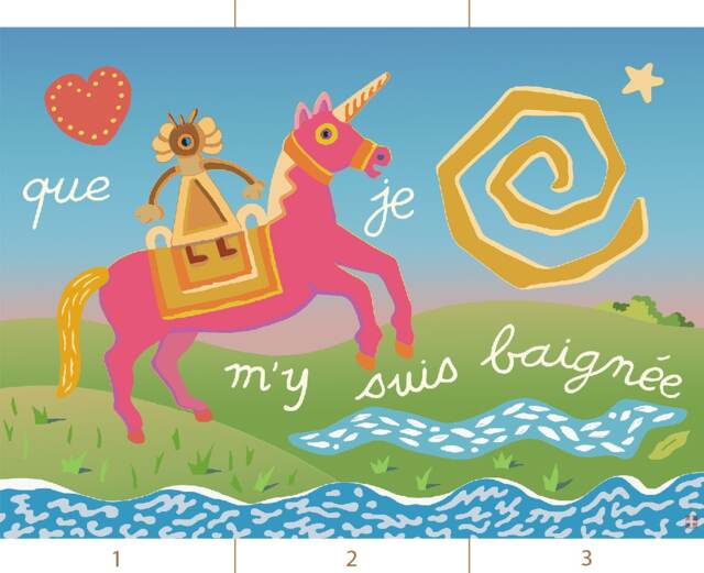 Claire Fontaine Collection Scenic 6. Delightful French Nursery Tale Wall Art, Bright Dreamy Playful Kids Mural, Inspiring Vivid Imagination - image 1