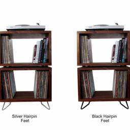 Handmade Solid Wood Record Player Stand Vinyl Storage Furniture - thumbnail 4