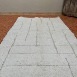 Handmade Berber Beni Ourain Rug Custom Moroccan Wool Rug - thumbnail 3