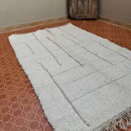 Handmade Berber Beni Ourain Rug Custom Moroccan Wool Rug - thumbnail 4