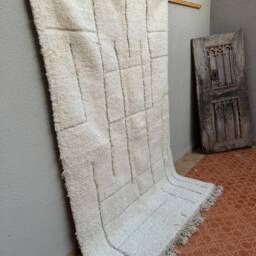 Handmade Berber Beni Ourain Rug Custom Moroccan Wool Rug - thumbnail 2