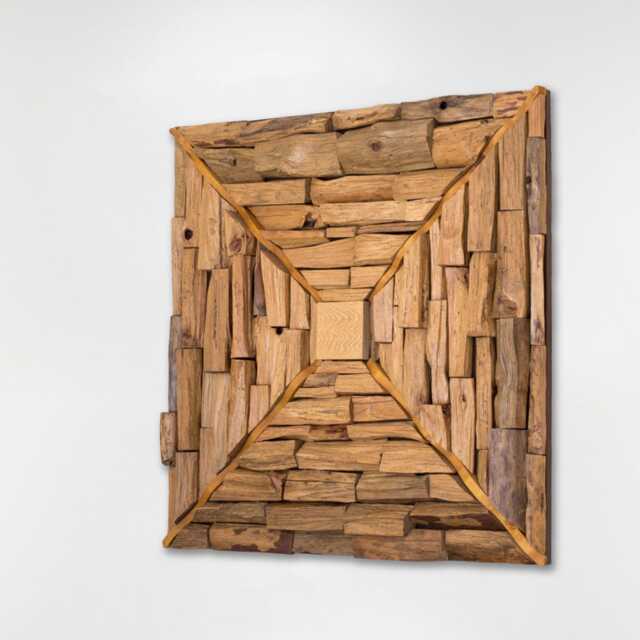 Wooden Handcrafted Wall Hanging Sculptural Art, Nature-Inspired Decor - image 1