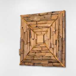Wooden Handcrafted Wall Hanging Sculptural Art, Nature-Inspired Decor - thumbnail 1