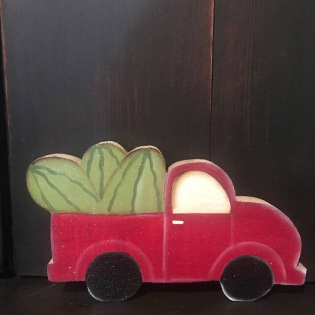 Vintage Red Truck With Watermelon in The Back - image 1