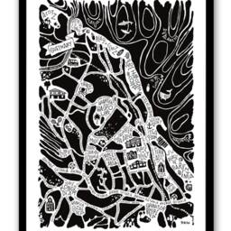 City Map Of Guethary. Cartographic & Decorative Poster By Tokiko - thumbnail 2