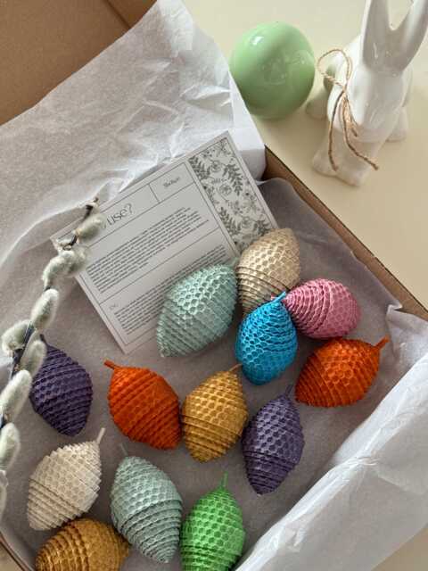 Easter Egg Candle - Beeswax Handrolled Egg Candle 100% Natural Colorful Easter Decor Honeycomb Tableset - image 1