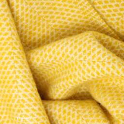 Yellow Herringbone Wool Blanket - 100% Pure & Throws Made in England Housewarming Gift - thumbnail 2