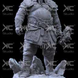 Giantsbane Of The Storm - Nordic Dark Mythology Fantasy God Thor Resin Figure 16K - thumbnail 3