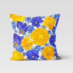 Yellow Rose Cushion Cover, Modern Floral Pillow Case, Lilac Flower Living Room Decor, Bedroom Throw Top, New Home Present - thumbnail 2