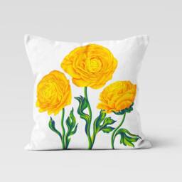 Yellow Rose Cushion Cover, Modern Floral Pillow Case, Lilac Flower Living Room Decor, Bedroom Throw Top, New Home Present - thumbnail 4