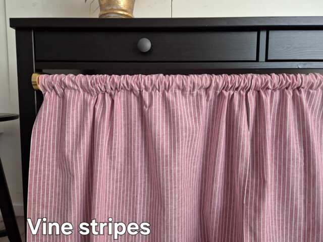 Cabinet Skirt For Shelves & Sinks, Rod Pocket Curtains, Natural French Style Valance, Tartan Plaid Check Drapes, Light-Filtering Drapery - image 1