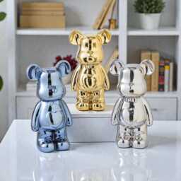 Resin Bear Statue For Living Room Decor, Decorative Ornament, Cute Figurine Home Sculpture - thumbnail 1