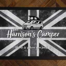 Personalised Campervan Door Mat - Union Jack Flag 60 X 40 cm Large Van Life Accessories - thumbnail 4