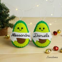 Avocado Ornament Personalized With Name Avocado Lover Gift Baby First Christmas Ornament, Guacamole Vegan Girlfriend Couples Decoration - thumbnail 2