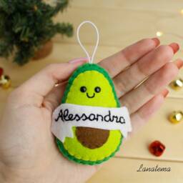 Avocado Ornament Personalized With Name Avocado Lover Gift Baby First Christmas Ornament, Guacamole Vegan Girlfriend Couples Decoration - thumbnail 3