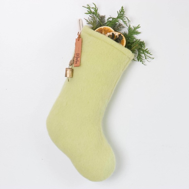 Personalized Wool Christmas Stocking Handmade Upcycled Blanket, Hygge Decor - image 1