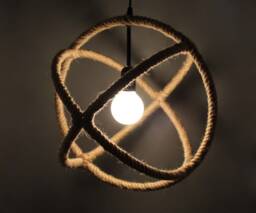 Hemp Rope Armillary Sphere Pendant Light - Rustic Globe Lighting